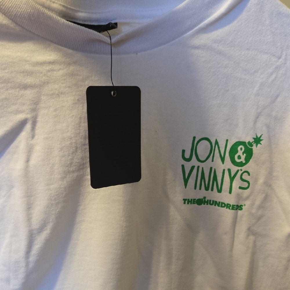 The Hundreds White and Green Short Sleeve Tee